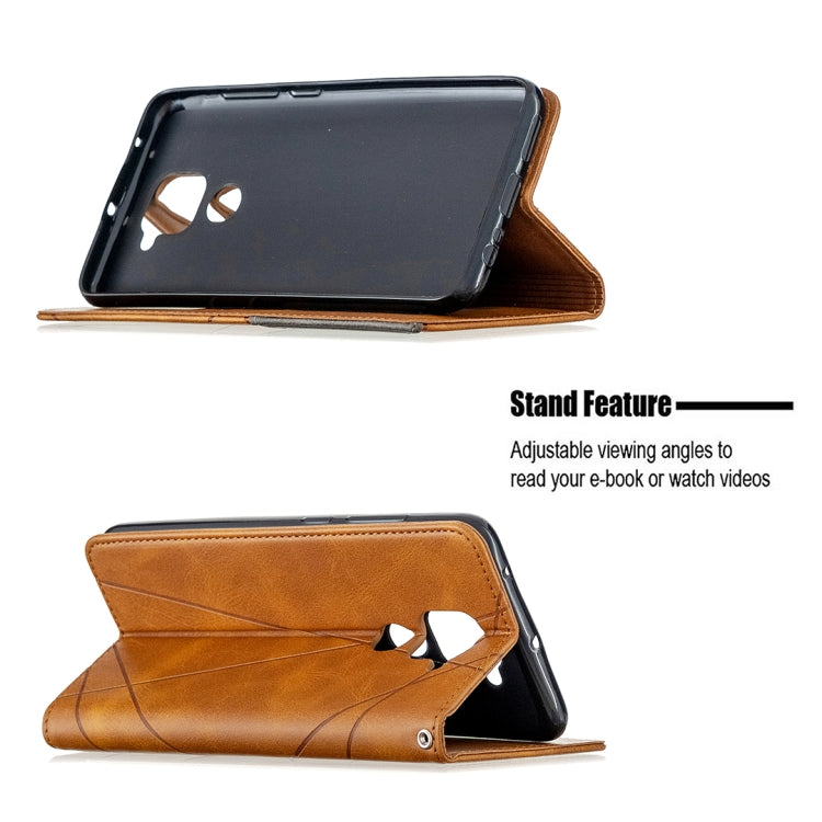 For Xiaomi Redmi Note 9 Rhombus Texture Horizontal Flip Magnetic Leather Case with Holder & Card Slots & Wallet