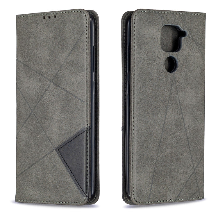 For Xiaomi Redmi Note 9 Rhombus Texture Horizontal Flip Magnetic Leather Case with Holder & Card Slots & Wallet