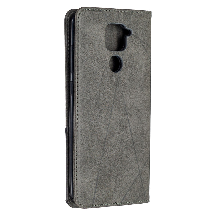 For Xiaomi Redmi Note 9 Rhombus Texture Horizontal Flip Magnetic Leather Case with Holder & Card Slots & Wallet