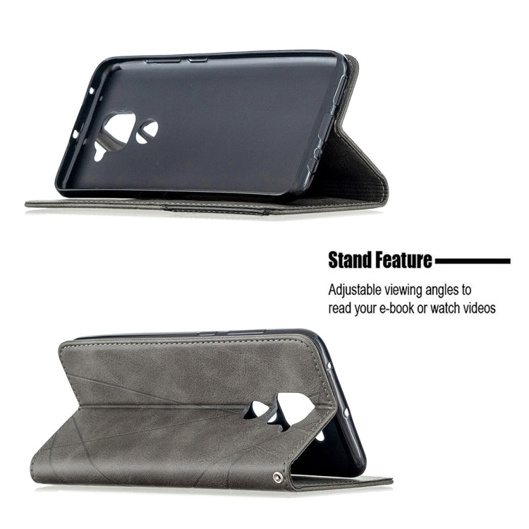 For Xiaomi Redmi Note 9 Rhombus Texture Horizontal Flip Magnetic Leather Case with Holder & Card Slots & Wallet