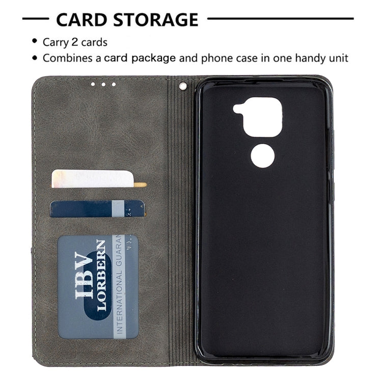 For Xiaomi Redmi Note 9 Rhombus Texture Horizontal Flip Magnetic Leather Case with Holder & Card Slots & Wallet