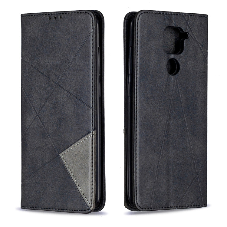 For Xiaomi Redmi Note 9 Rhombus Texture Horizontal Flip Magnetic Leather Case with Holder & Card Slots & Wallet