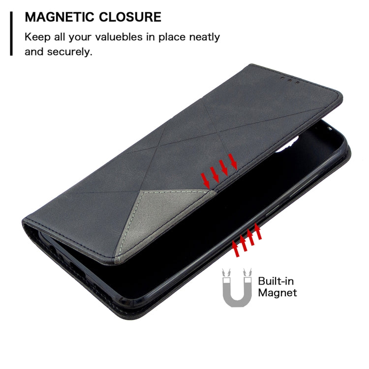 For Xiaomi Redmi Note 9 Rhombus Texture Horizontal Flip Magnetic Leather Case with Holder & Card Slots & Wallet