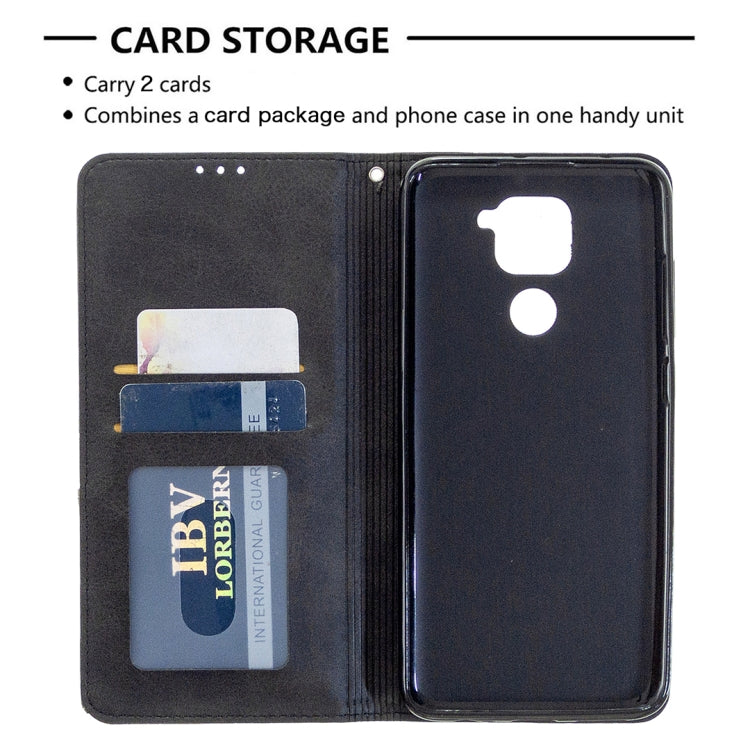 For Xiaomi Redmi Note 9 Rhombus Texture Horizontal Flip Magnetic Leather Case with Holder & Card Slots & Wallet