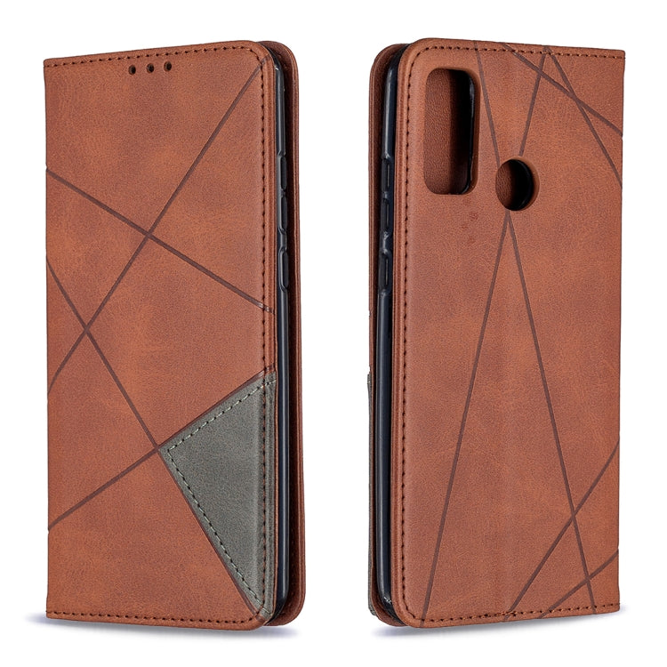 For Huawei P smart 2020 Rhombus Texture Horizontal Flip Magnetic Leather Case with Holder & Card Slots & Wallet