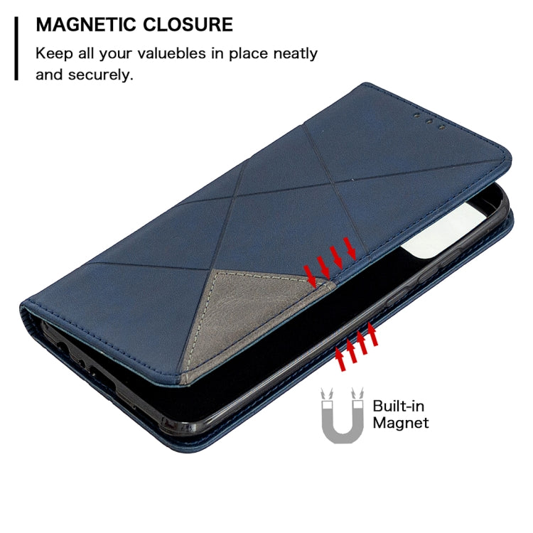 For Huawei P smart 2020 Rhombus Texture Horizontal Flip Magnetic Leather Case with Holder & Card Slots & Wallet