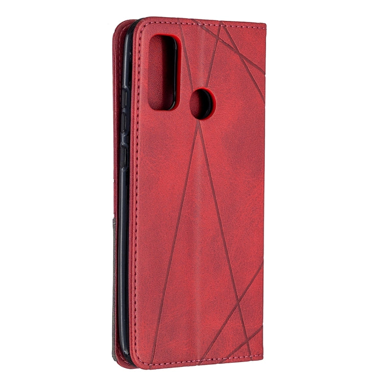 For Huawei P smart 2020 Rhombus Texture Horizontal Flip Magnetic Leather Case with Holder & Card Slots & Wallet