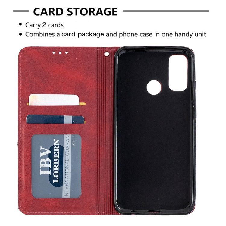 For Huawei P smart 2020 Rhombus Texture Horizontal Flip Magnetic Leather Case with Holder & Card Slots & Wallet