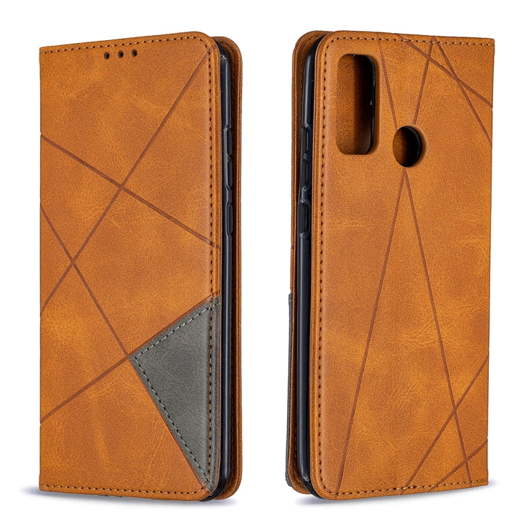 For Huawei P smart 2020 Rhombus Texture Horizontal Flip Magnetic Leather Case with Holder & Card Slots & Wallet