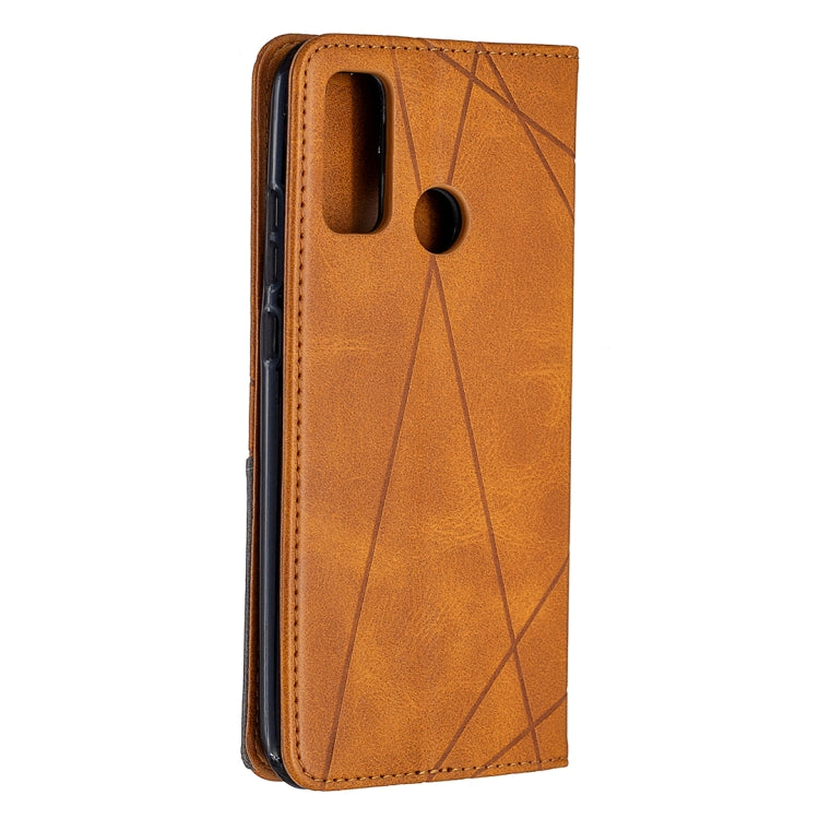 For Huawei P smart 2020 Rhombus Texture Horizontal Flip Magnetic Leather Case with Holder & Card Slots & Wallet