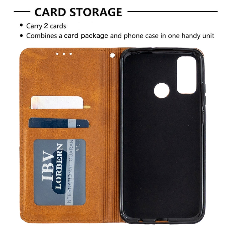 For Huawei P smart 2020 Rhombus Texture Horizontal Flip Magnetic Leather Case with Holder & Card Slots & Wallet