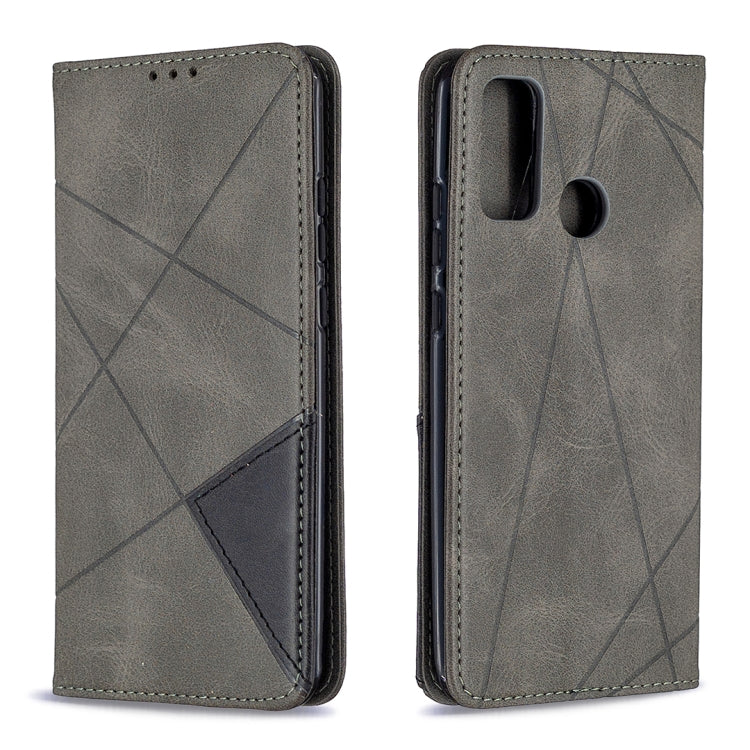For Huawei P smart 2020 Rhombus Texture Horizontal Flip Magnetic Leather Case with Holder & Card Slots & Wallet