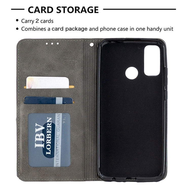 For Huawei P smart 2020 Rhombus Texture Horizontal Flip Magnetic Leather Case with Holder & Card Slots & Wallet