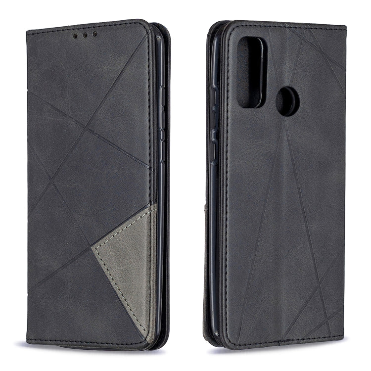 For Huawei P smart 2020 Rhombus Texture Horizontal Flip Magnetic Leather Case with Holder & Card Slots & Wallet