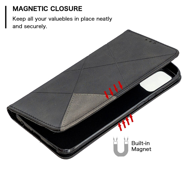 For Huawei P smart 2020 Rhombus Texture Horizontal Flip Magnetic Leather Case with Holder & Card Slots & Wallet