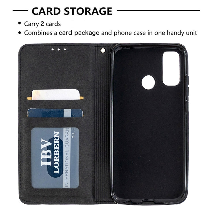 For Huawei P smart 2020 Rhombus Texture Horizontal Flip Magnetic Leather Case with Holder & Card Slots & Wallet