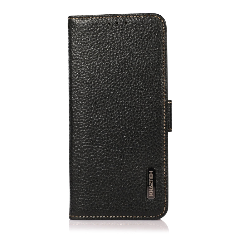 For Nothing Phone 2 KHAZNEH Side-Magnetic Litchi Genuine Leather RFID Phone Case