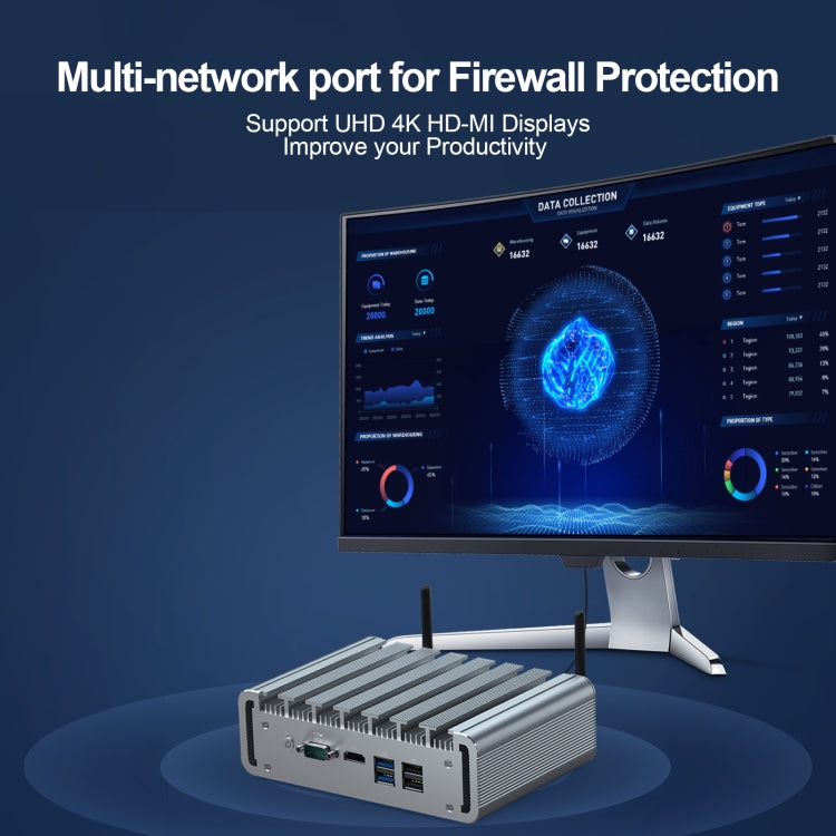 HYSTOU PO9B-J4125-6L Embedded Intel Celeron J4125 Processor Six Network Ports Mini Host, Specification: