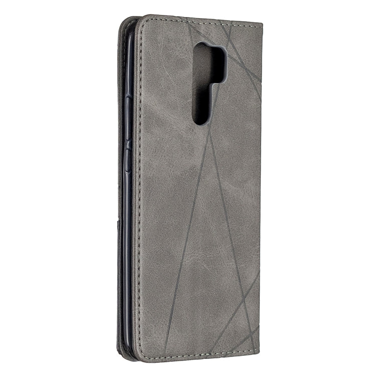 For Xiaomi Redmi 9 Rhombus Texture Horizontal Flip Magnetic Leather Case with Holder & Card Slots & Wallet