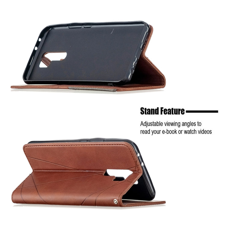 For Xiaomi Redmi 9 Rhombus Texture Horizontal Flip Magnetic Leather Case with Holder & Card Slots & Wallet