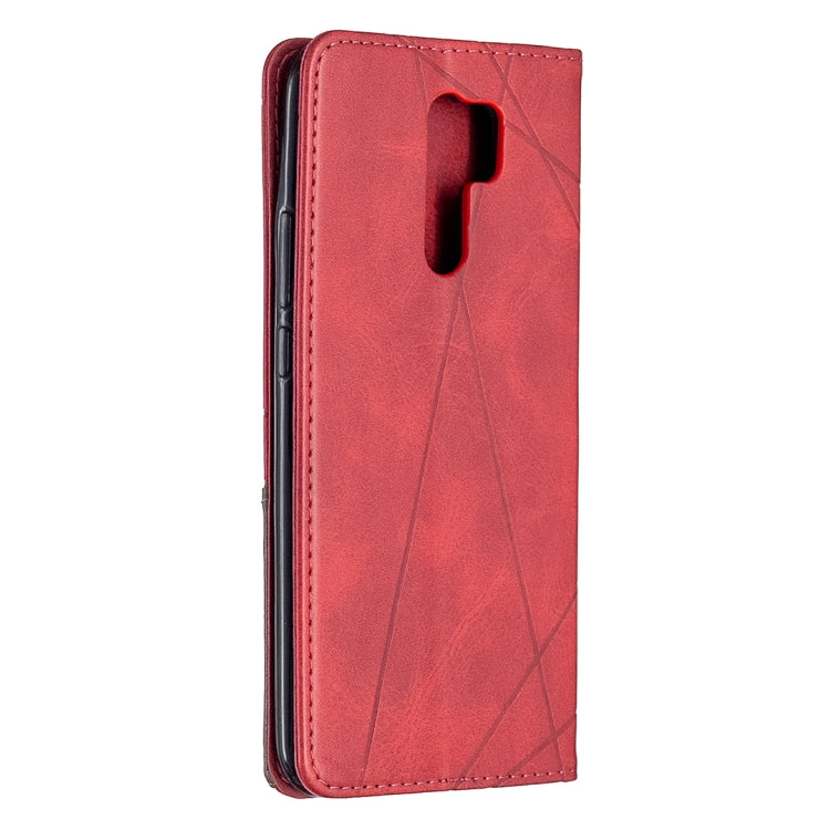 For Xiaomi Redmi 9 Rhombus Texture Horizontal Flip Magnetic Leather Case with Holder & Card Slots & Wallet