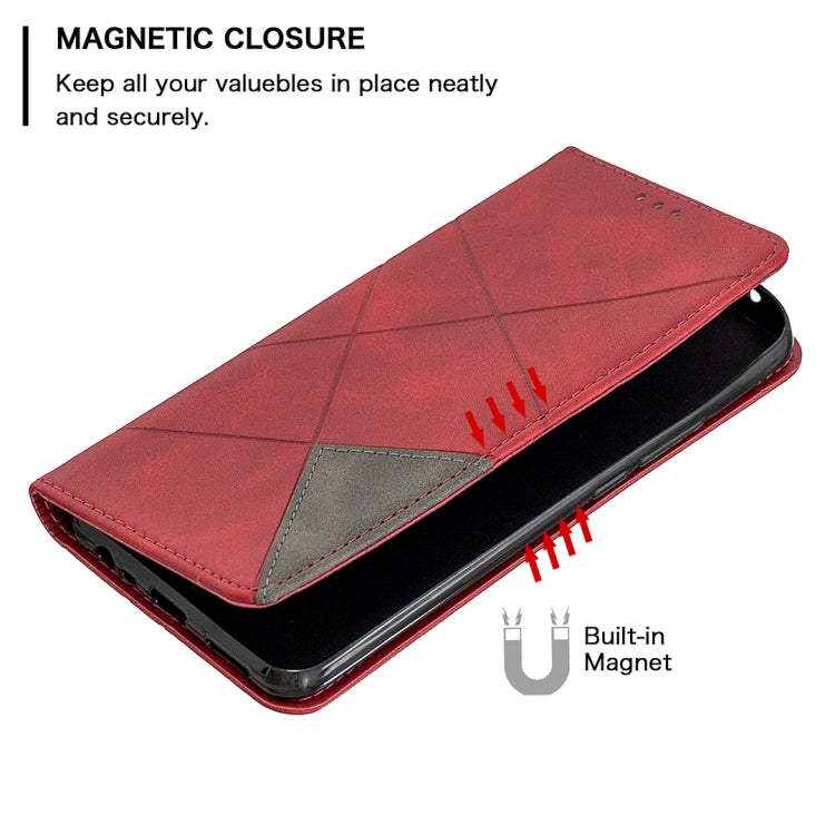 For Xiaomi Redmi 9 Rhombus Texture Horizontal Flip Magnetic Leather Case with Holder & Card Slots & Wallet