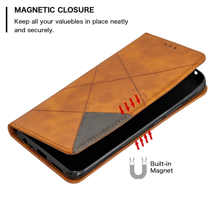 For Xiaomi Redmi 9 Rhombus Texture Horizontal Flip Magnetic Leather Case with Holder & Card Slots & Wallet