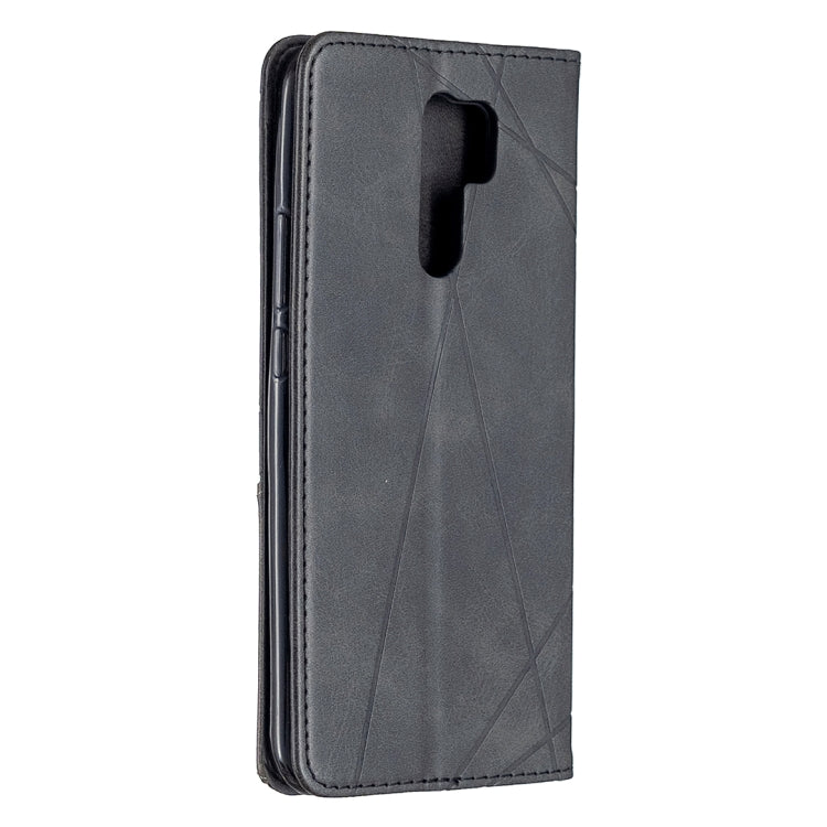 For Xiaomi Redmi 9 Rhombus Texture Horizontal Flip Magnetic Leather Case with Holder & Card Slots & Wallet