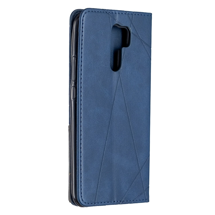 For Xiaomi Redmi 9 Rhombus Texture Horizontal Flip Magnetic Leather Case with Holder & Card Slots & Wallet