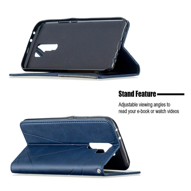 For Xiaomi Redmi 9 Rhombus Texture Horizontal Flip Magnetic Leather Case with Holder & Card Slots & Wallet