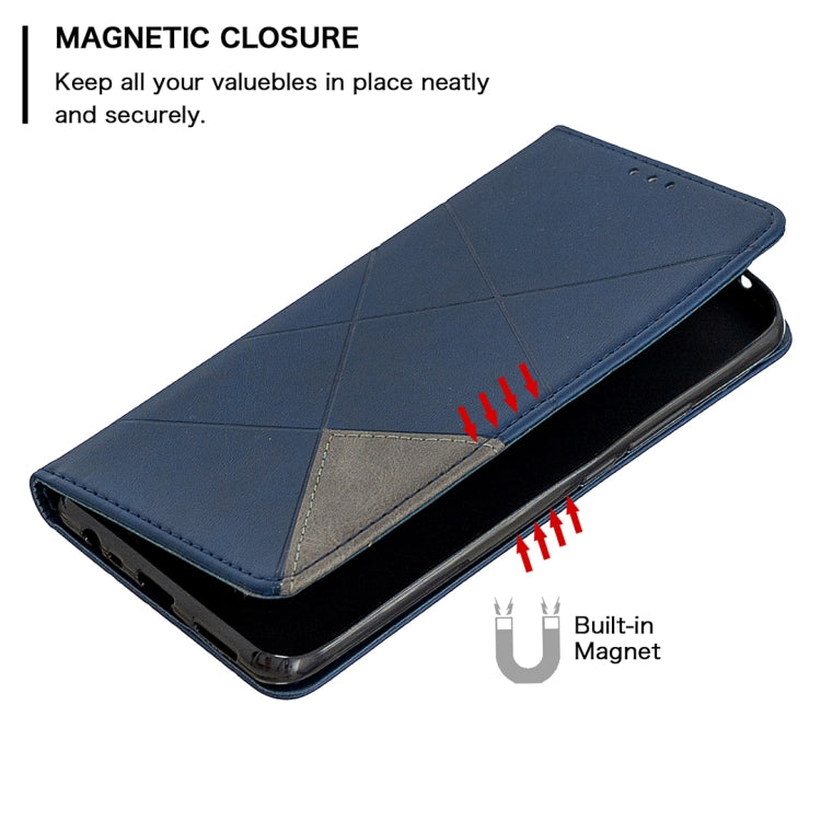 For Xiaomi Redmi 9 Rhombus Texture Horizontal Flip Magnetic Leather Case with Holder & Card Slots & Wallet