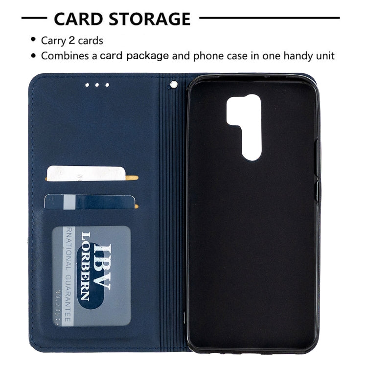 For Xiaomi Redmi 9 Rhombus Texture Horizontal Flip Magnetic Leather Case with Holder & Card Slots & Wallet