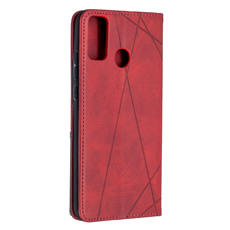 For Huawei Honor 9X Lite Rhombus Texture Horizontal Flip Magnetic Leather Case with Holder & Card Slots & Wallet