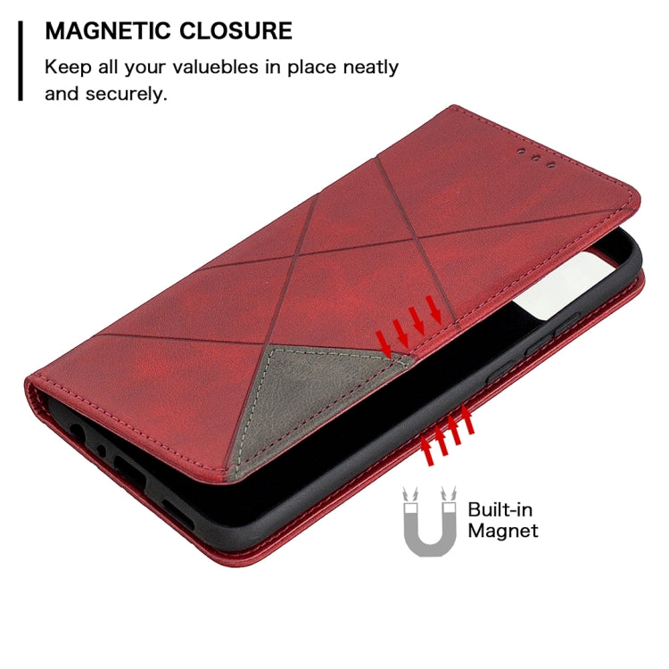 For Huawei Honor 9X Lite Rhombus Texture Horizontal Flip Magnetic Leather Case with Holder & Card Slots & Wallet