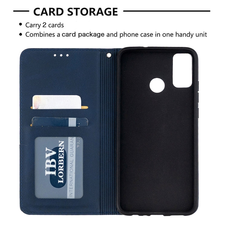 For Huawei Honor 9X Lite Rhombus Texture Horizontal Flip Magnetic Leather Case with Holder & Card Slots & Wallet