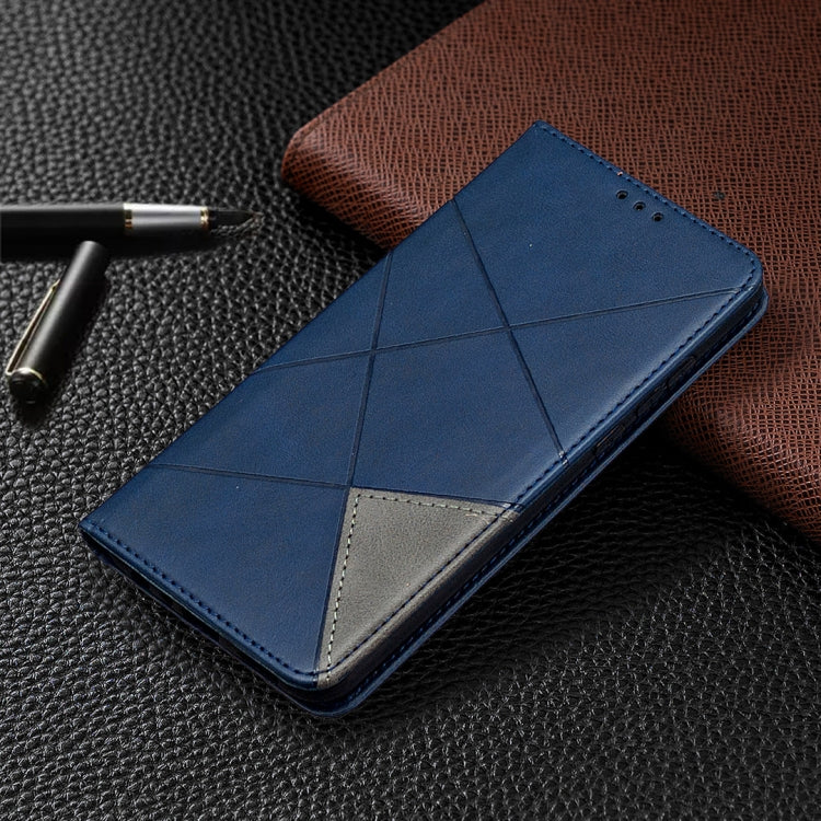 For Huawei Honor 9X Lite Rhombus Texture Horizontal Flip Magnetic Leather Case with Holder & Card Slots & Wallet