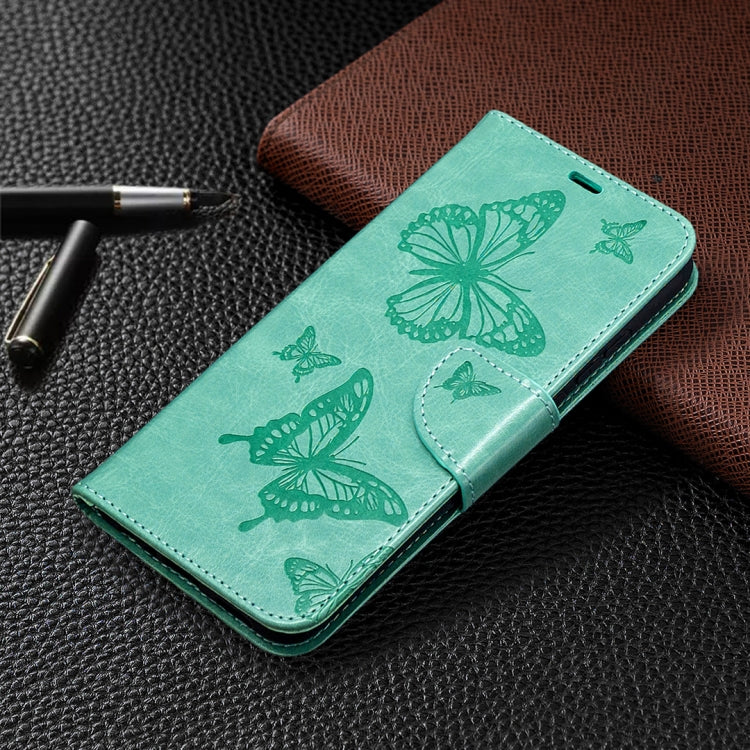 For Huawei Honor 9X Lite Two Butterflies Embossing Pattern Horizontal Flip Leather Case with Holder & Card Slot & Wallet & Lanyard