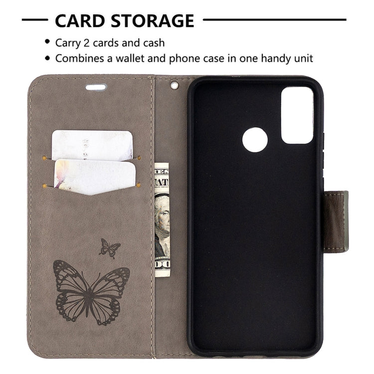 For Huawei Honor 9X Lite Two Butterflies Embossing Pattern Horizontal Flip Leather Case with Holder & Card Slot & Wallet & Lanyard