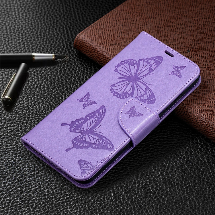 For Huawei Honor 9X Lite Two Butterflies Embossing Pattern Horizontal Flip Leather Case with Holder & Card Slot & Wallet & Lanyard