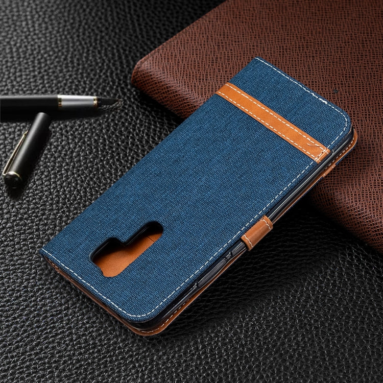 For Xiaomi Redmi 9 Color Matching Denim Texture Horizontal Flip Leather Case with Holder & Card Slots & Wallet & Lanyard