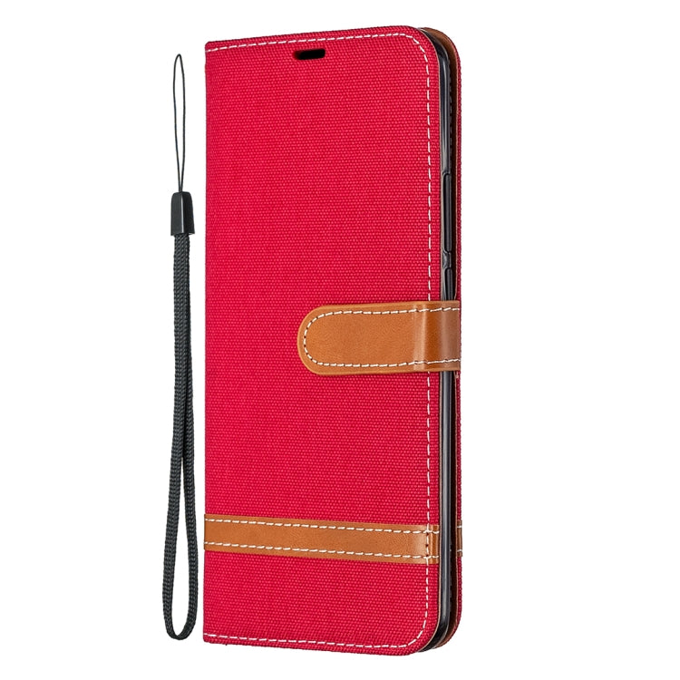 For Xiaomi Redmi 9 Color Matching Denim Texture Horizontal Flip Leather Case with Holder & Card Slots & Wallet & Lanyard
