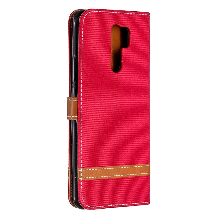 For Xiaomi Redmi 9 Color Matching Denim Texture Horizontal Flip Leather Case with Holder & Card Slots & Wallet & Lanyard