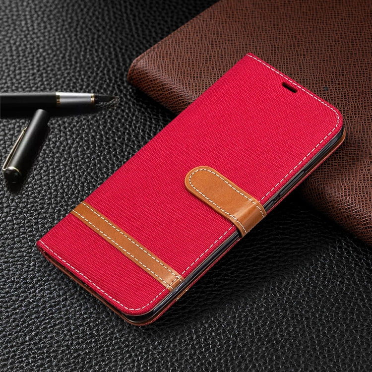 For Xiaomi Redmi 9 Color Matching Denim Texture Horizontal Flip Leather Case with Holder & Card Slots & Wallet & Lanyard
