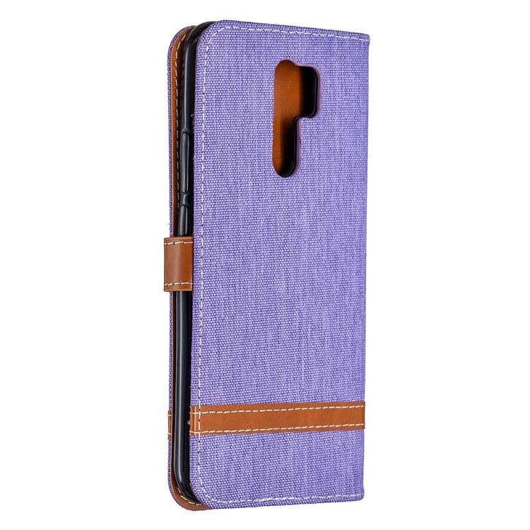 For Xiaomi Redmi 9 Color Matching Denim Texture Horizontal Flip Leather Case with Holder & Card Slots & Wallet & Lanyard