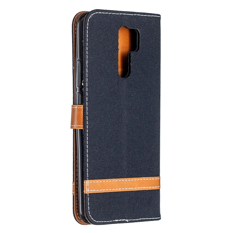 For Xiaomi Redmi 9 Color Matching Denim Texture Horizontal Flip Leather Case with Holder & Card Slots & Wallet & Lanyard