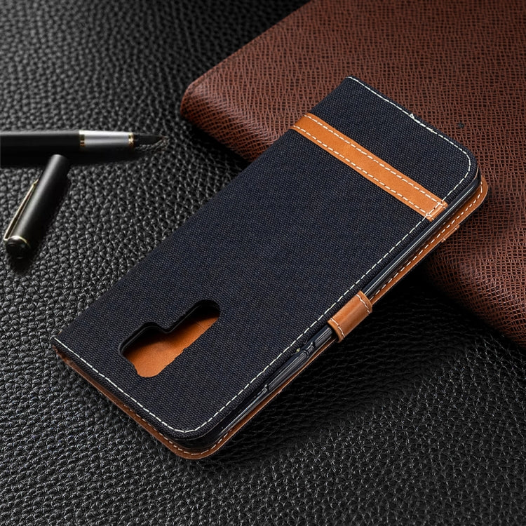 For Xiaomi Redmi 9 Color Matching Denim Texture Horizontal Flip Leather Case with Holder & Card Slots & Wallet & Lanyard
