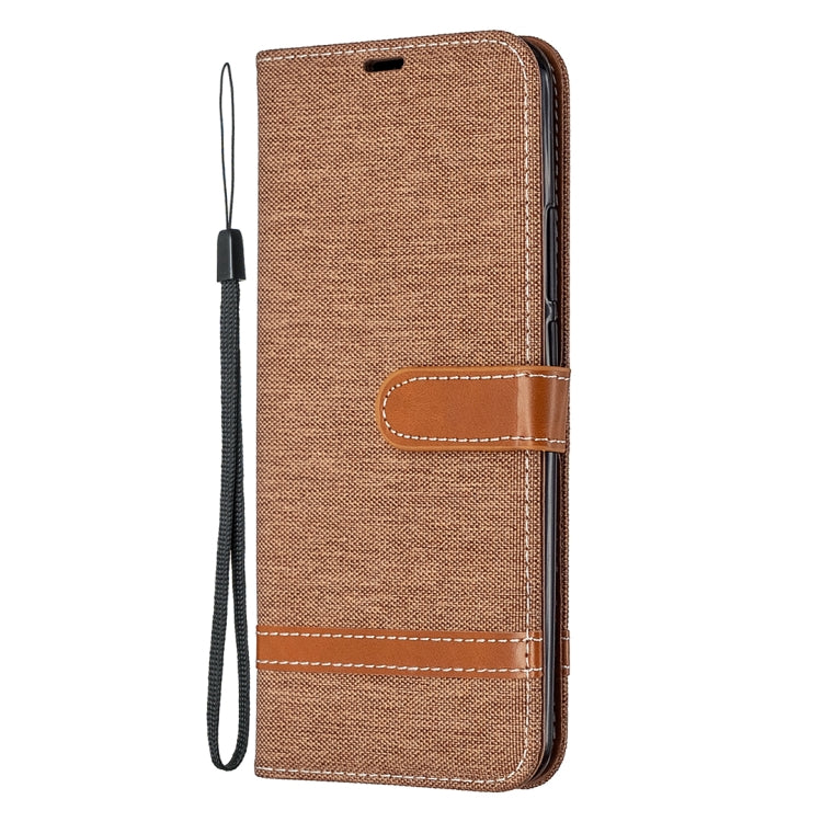For Xiaomi Redmi 9 Color Matching Denim Texture Horizontal Flip Leather Case with Holder & Card Slots & Wallet & Lanyard
