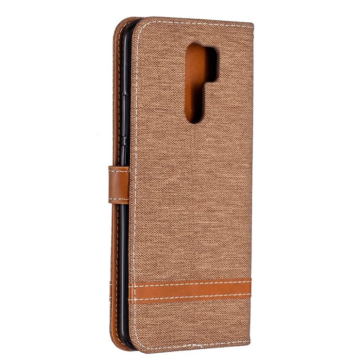For Xiaomi Redmi 9 Color Matching Denim Texture Horizontal Flip Leather Case with Holder & Card Slots & Wallet & Lanyard