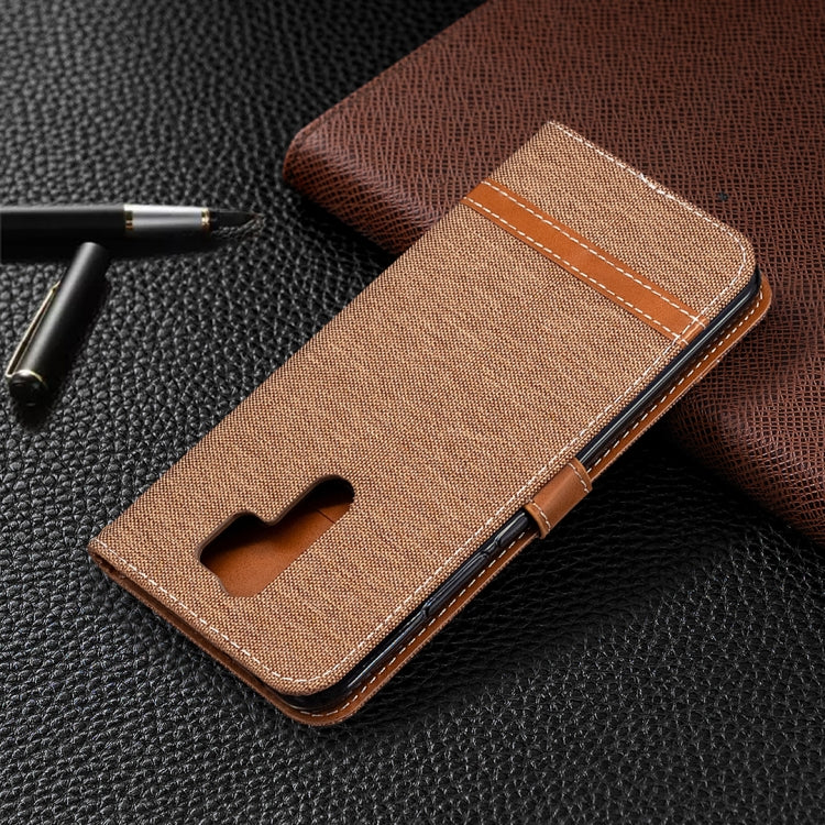 For Xiaomi Redmi 9 Color Matching Denim Texture Horizontal Flip Leather Case with Holder & Card Slots & Wallet & Lanyard