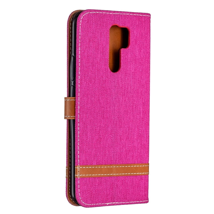 For Xiaomi Redmi 9 Color Matching Denim Texture Horizontal Flip Leather Case with Holder & Card Slots & Wallet & Lanyard